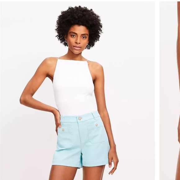 LOFT Blue The Palmer Shorts - Picture 2 of 7